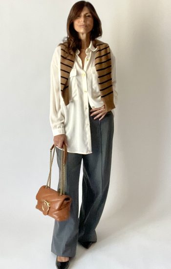 Camicia oversize con tasche col. latte